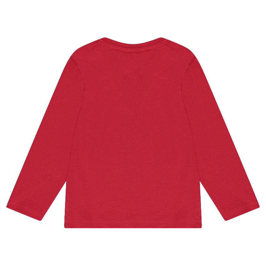 Camiseta de manga larga de punto liso con abertura en el cuello 