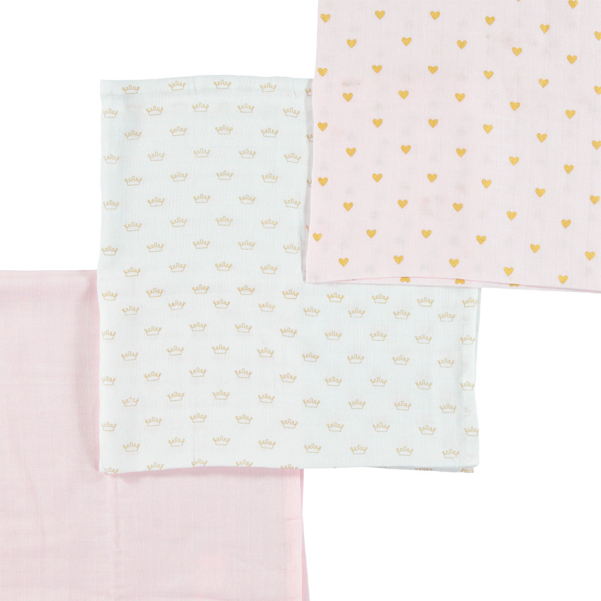 Conjunto de 3 muselinas con estampado fantasia 