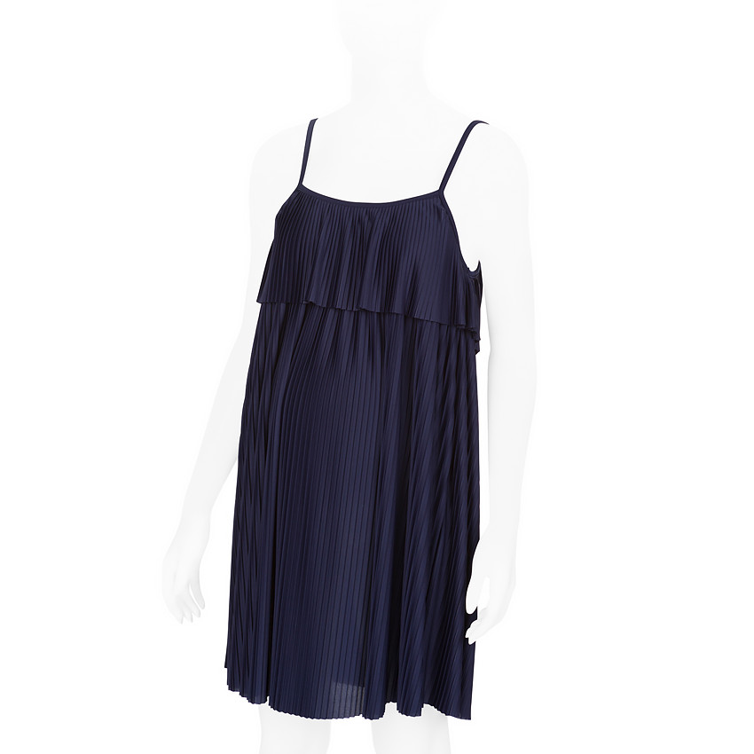Vestido de embarazo plisado con volantes 