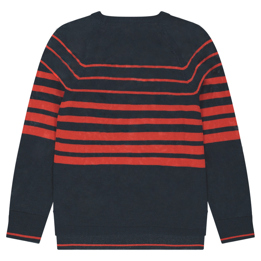 Jersey de punto fino con rayas en contraste rojas  Additional Jersey de punto fino con rayas en contraste rojas