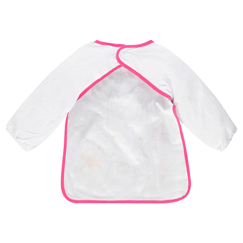 Babero manga larga de rizo con forro de pvc estampado fantasía 