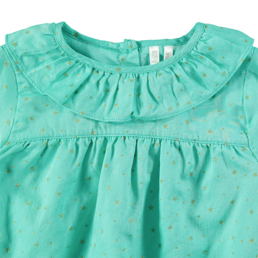 Túnica de manga larga con estrellas doradas estampadas all-over 