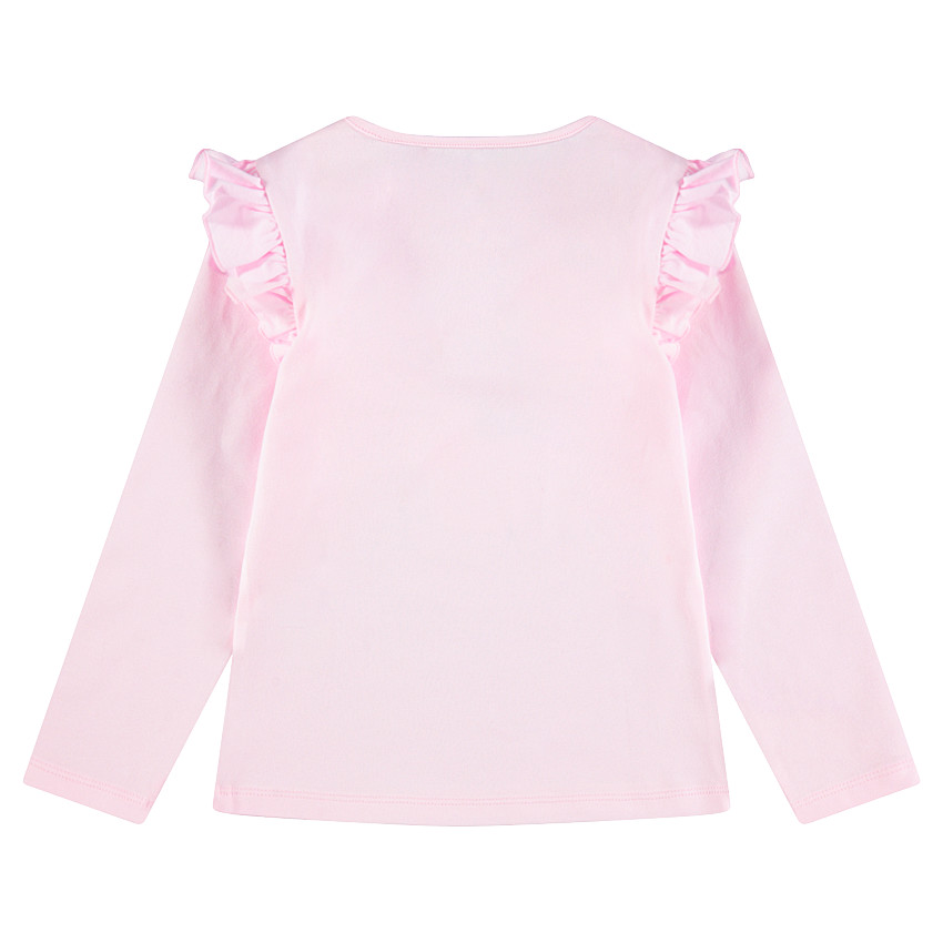 Camiseta de manga larga de punto con flor de lentejuelas brillantes 