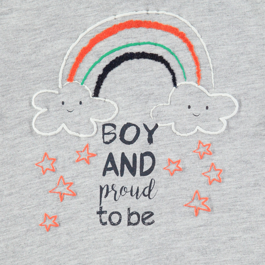 Conjunto de camiseta de manga larga con arcoiris bordado y pantalón verde 