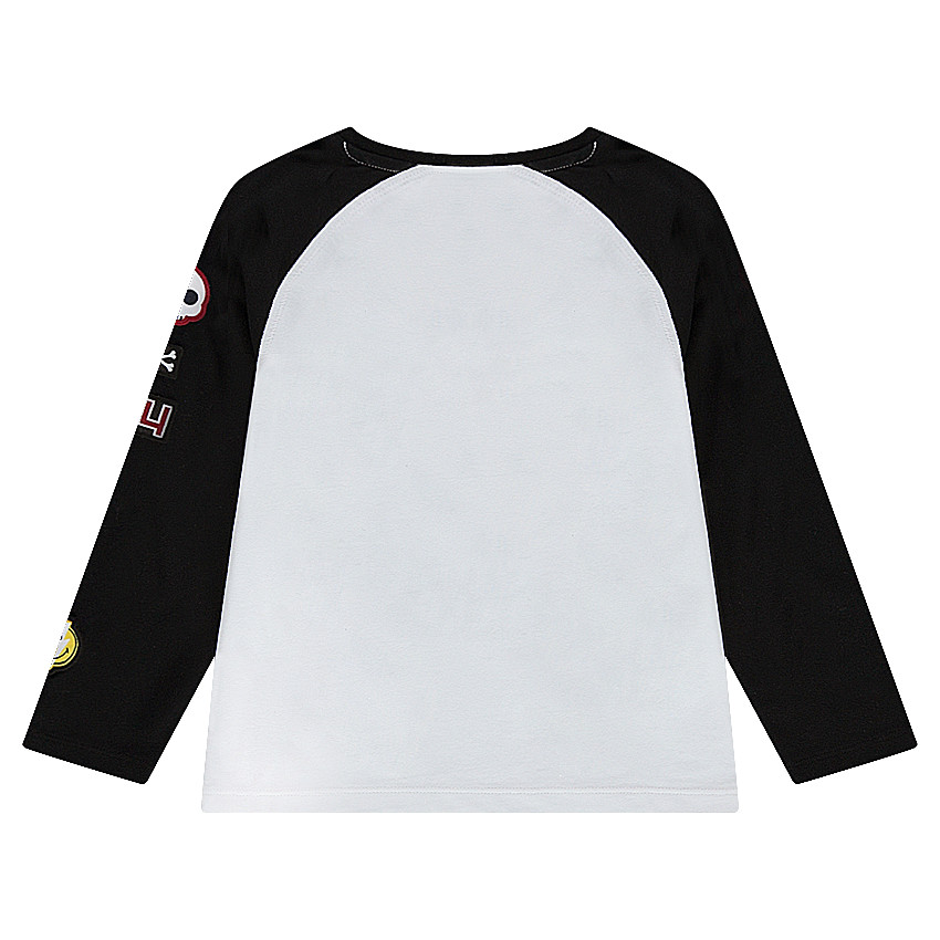 Camiseta de manga larga ranglan con estampado ©Smiley y parches 