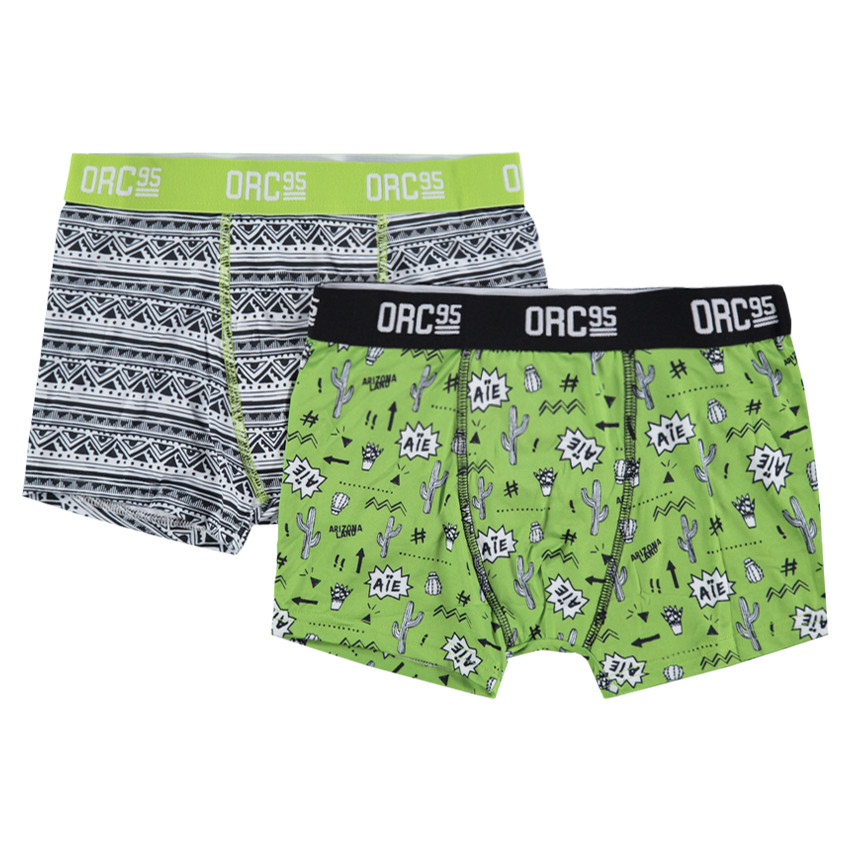 Júnior - Juego de 2 bóxers variados de estilo étnico y cactus all-over  