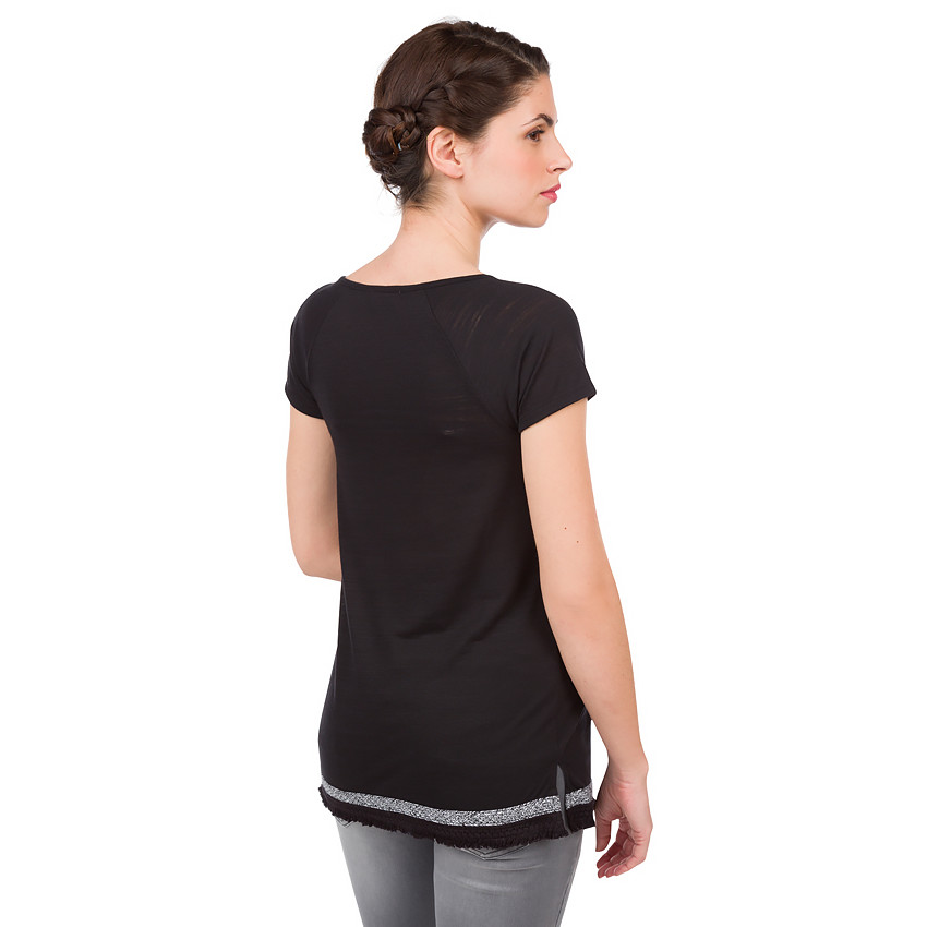 Tee-shirt manches courtes de grossesse avec biais fantaisie 