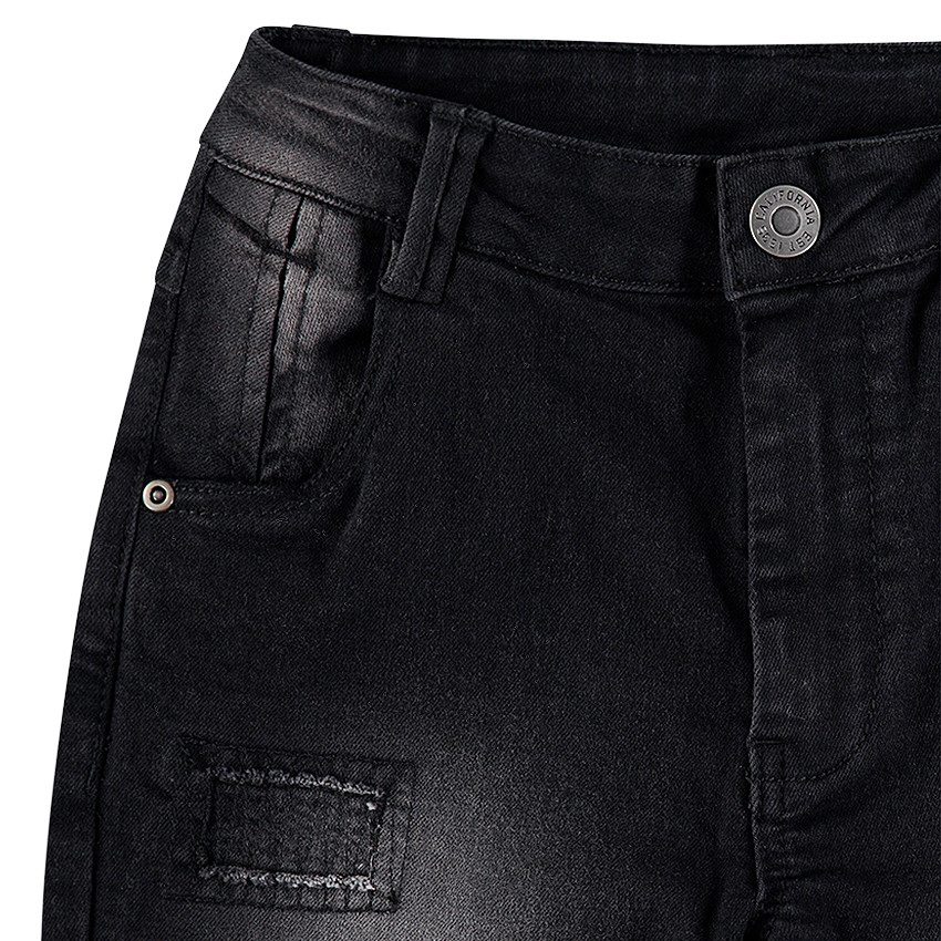 Júnior - Vaqueros de efecto desgastado y arrugado con bolsillo cerillero 