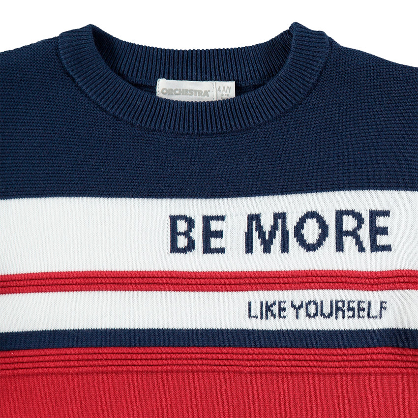 Jersey de punto otomano con inscripciones de jacquard 