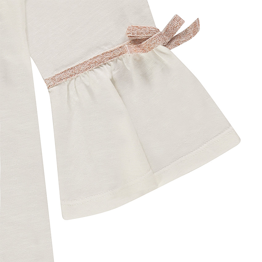 Júnior - Camiseta de mangas con olantes y mariposas de lentejuelas 