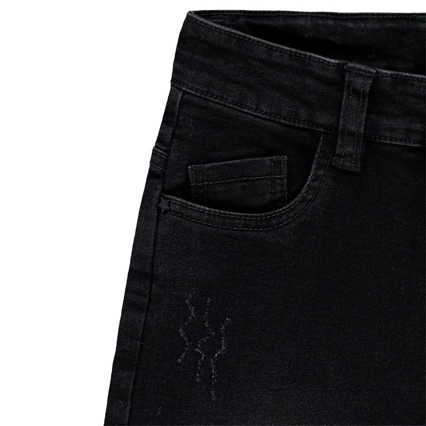 Júnior - Vaqueros slim con efecto desgastado y dobladillos descosidos 