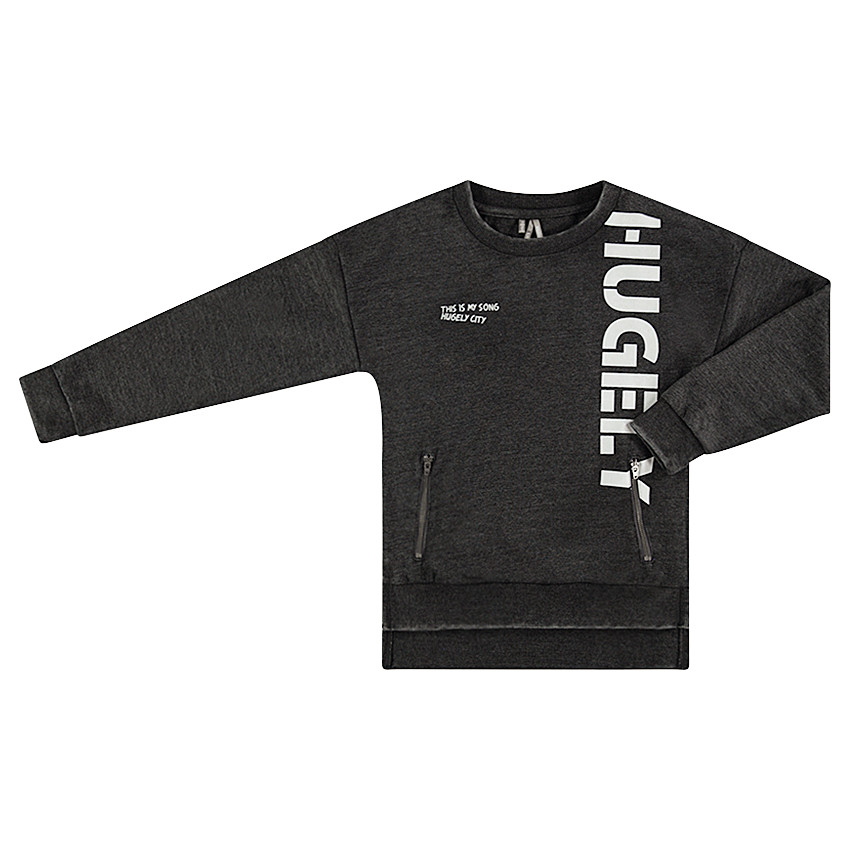 Júnior - Sudadera de muletón teñido con cremallera y texto estampado 