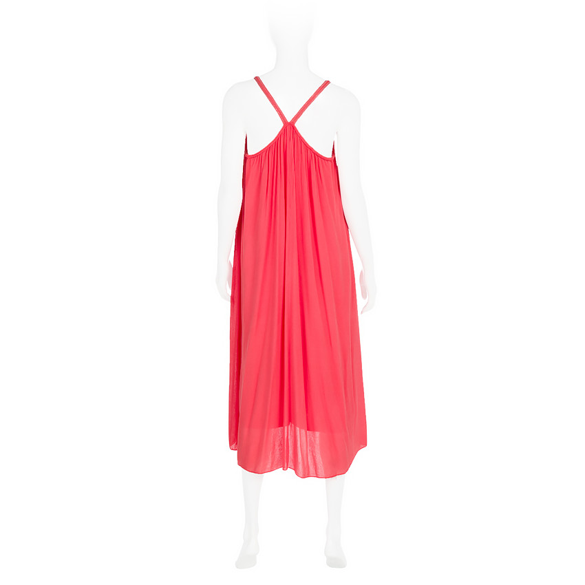 Vestido de premamá de crespón liso con tirantes trenzados 