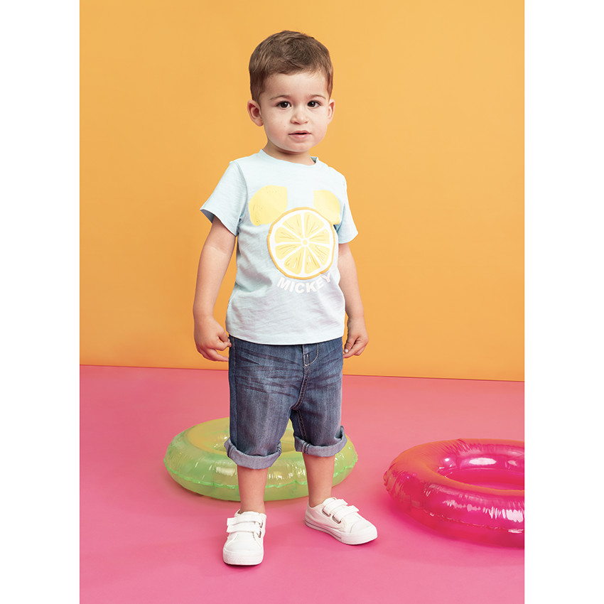 pantalon corto  vaquero efecto used à bolsillos 