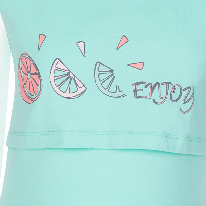 Camiseta de premamá y lactancia con frutas estampadas 