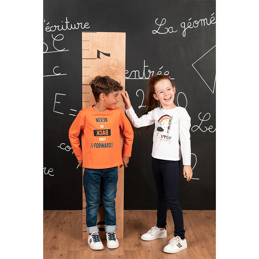 T-shirt manches longues en coton bio à motif fantaisie 