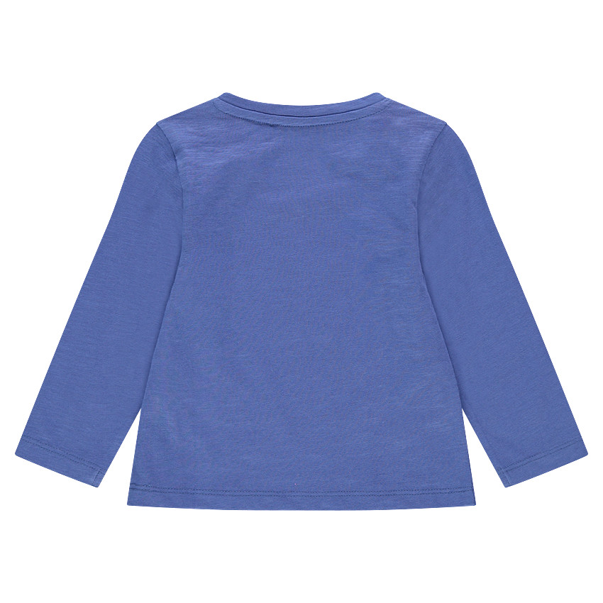 Camiseta de manga larga de punto con estampado de fantasía y cuello con botones a presión  Additional Camiseta de manga larga de punto con estampado de fantasía y cuello con botones a presión