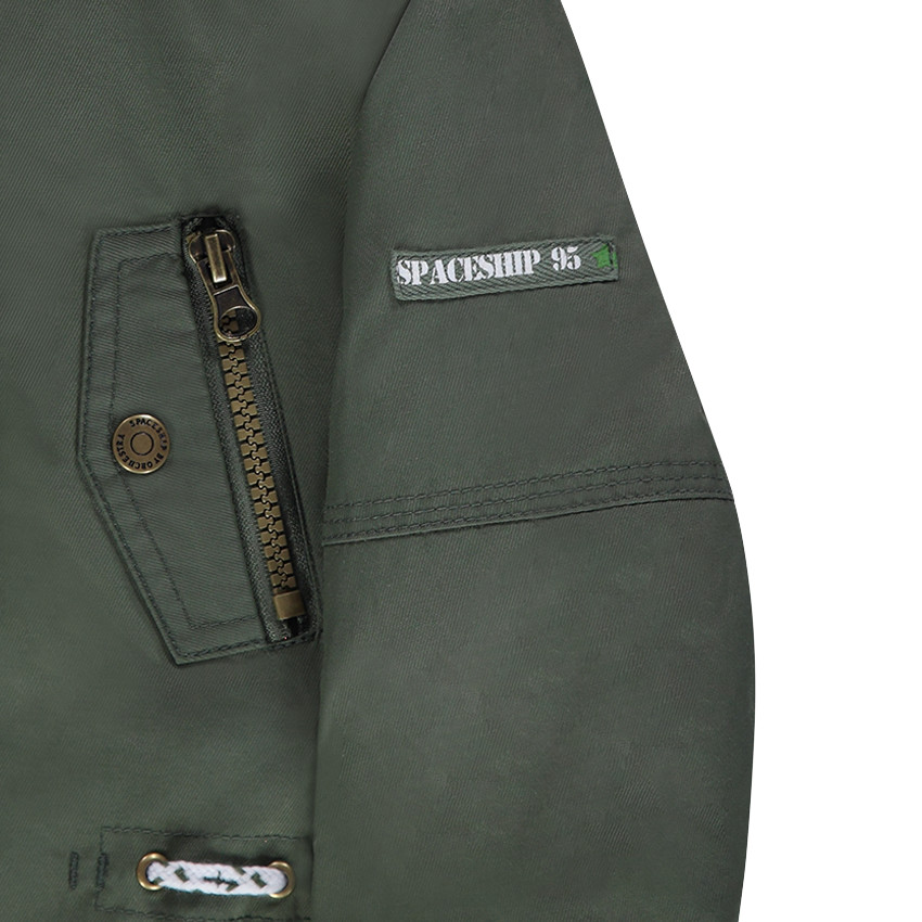 Parka de sarga con capucha desmontable forrada de sherpa 
