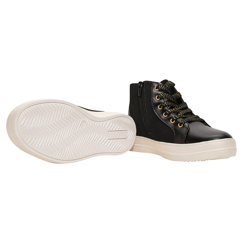 Deportivas altas de dos materiales con tachuelas de fantasía  Additional Deportivas altas de dos materiales con tachuelas de fantasía