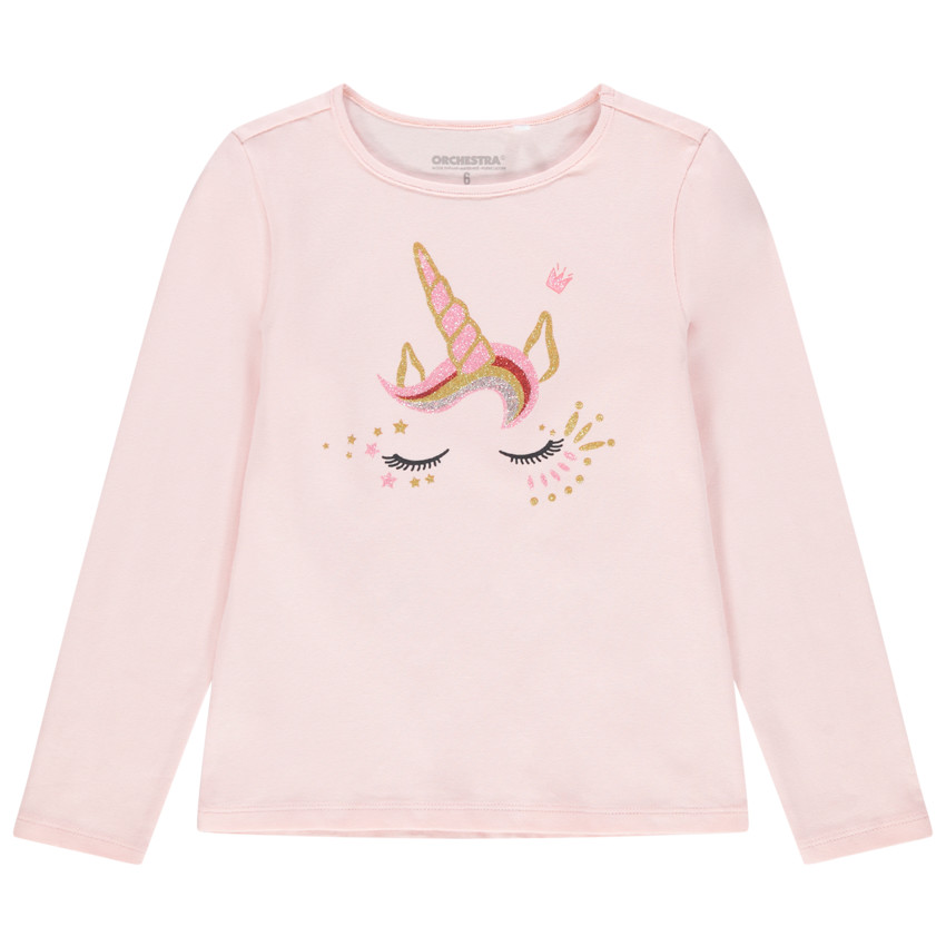 T-shirt manches longues en coton bio pour enfant fille 