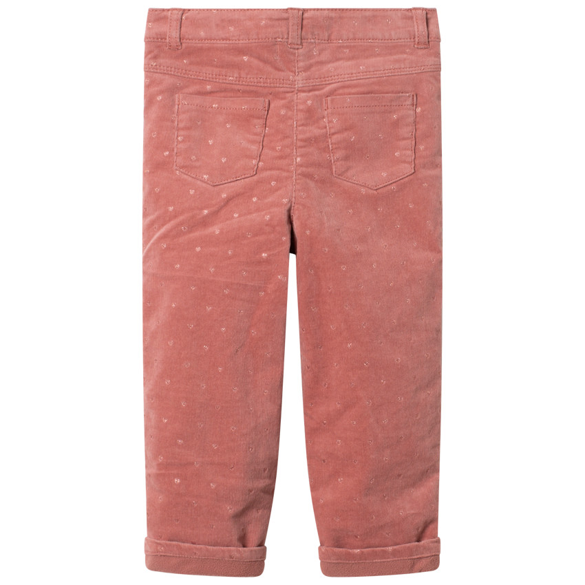 Pantalón de terciopelo con forro polar y estampado gráfico 