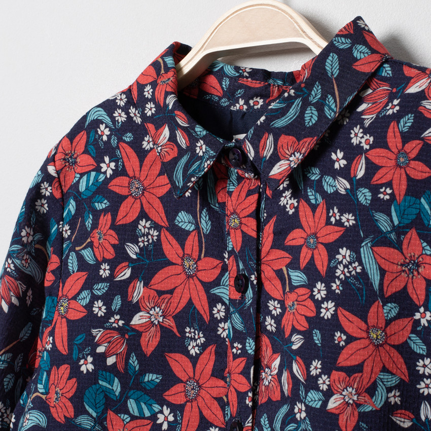 Robe manches longues imprimée fleurs all-over  Additional Robe manches longues imprimée fleurs all-over