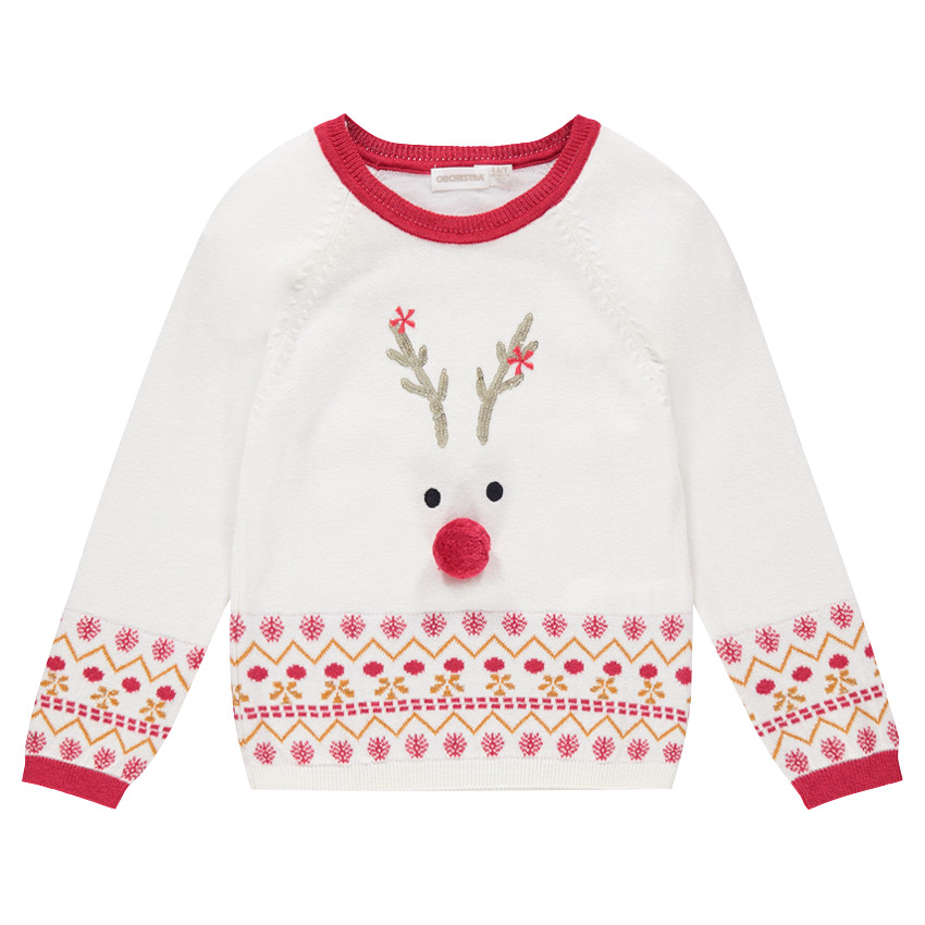 Jersey de punto de Navidad con reno estampado y motivo de jacquard  Additional Jersey de punto de Navidad con reno estampado y motivo de jacquard