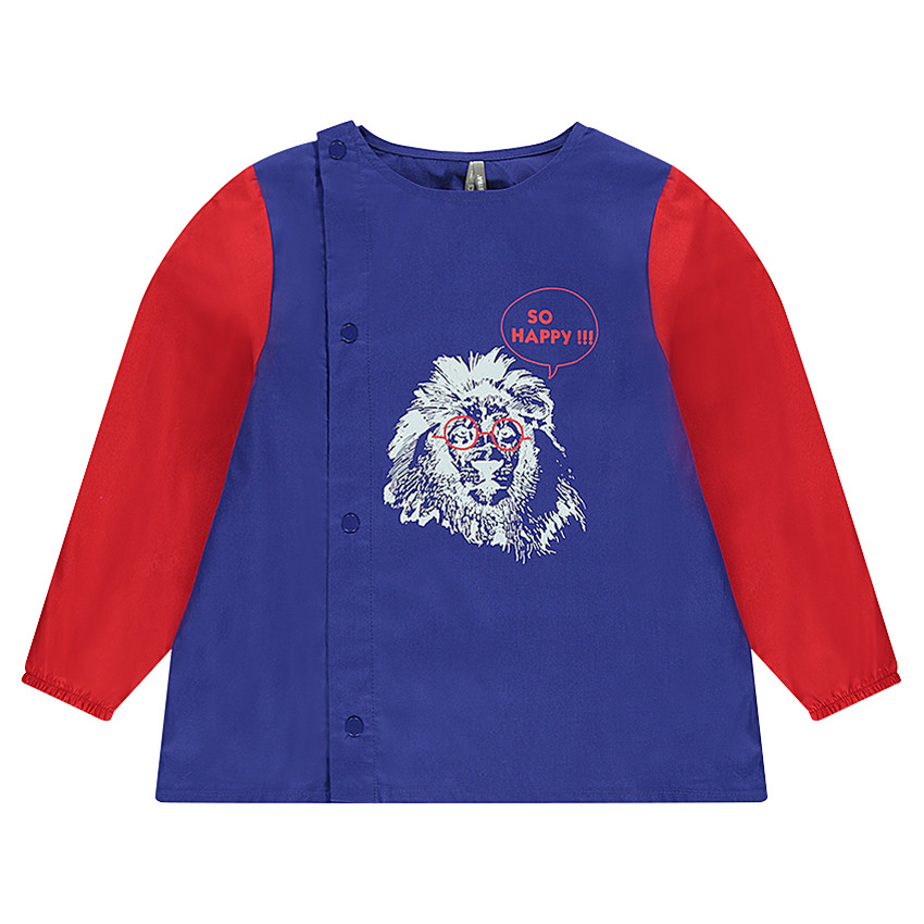 Bata escolar con león estampado 