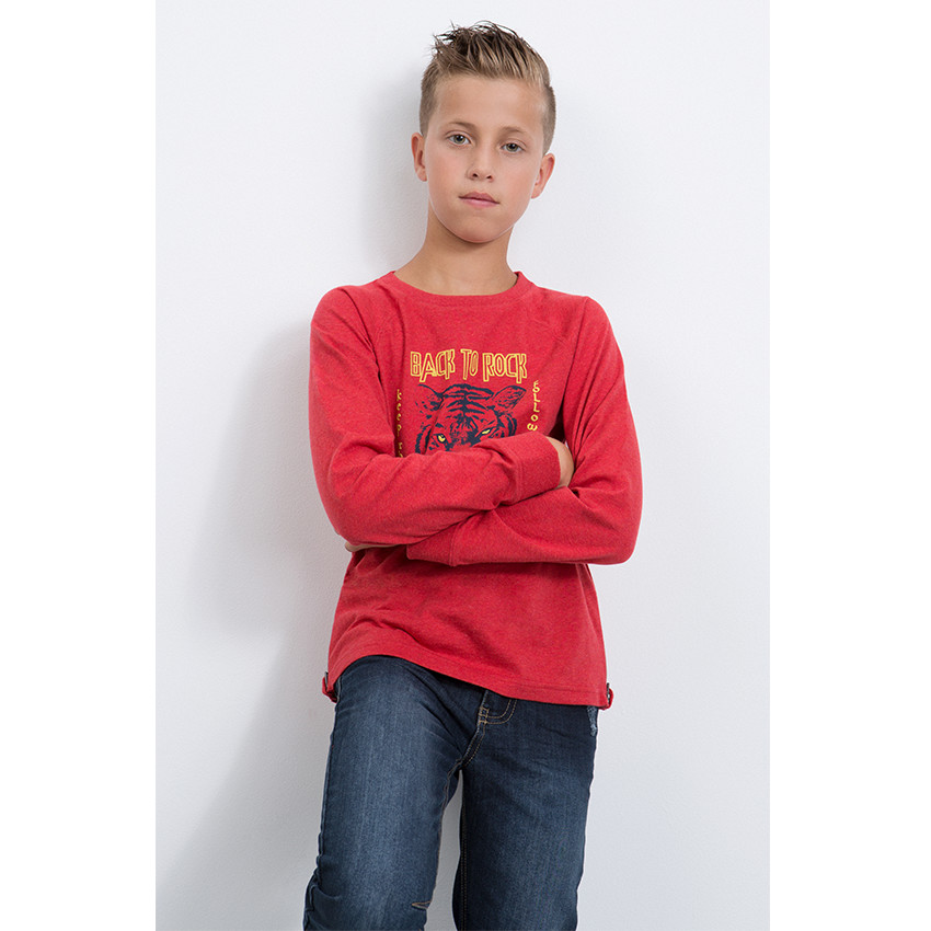 Júnior - Camiseta de punto de manga larga de punto con estampado de tigre 