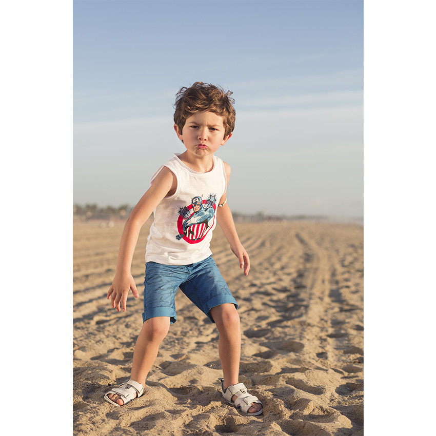 Bermudas de sarga con estampado all-over. 