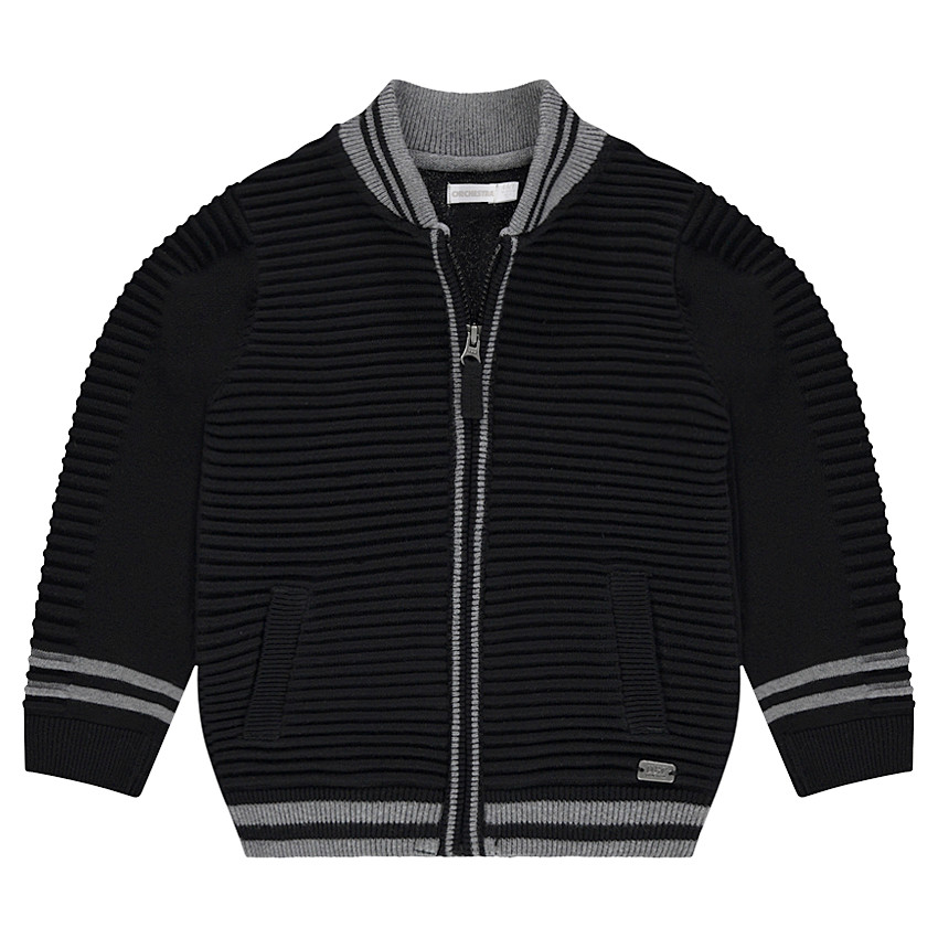 Chaqueta de punto de fantasía con cremallera. 