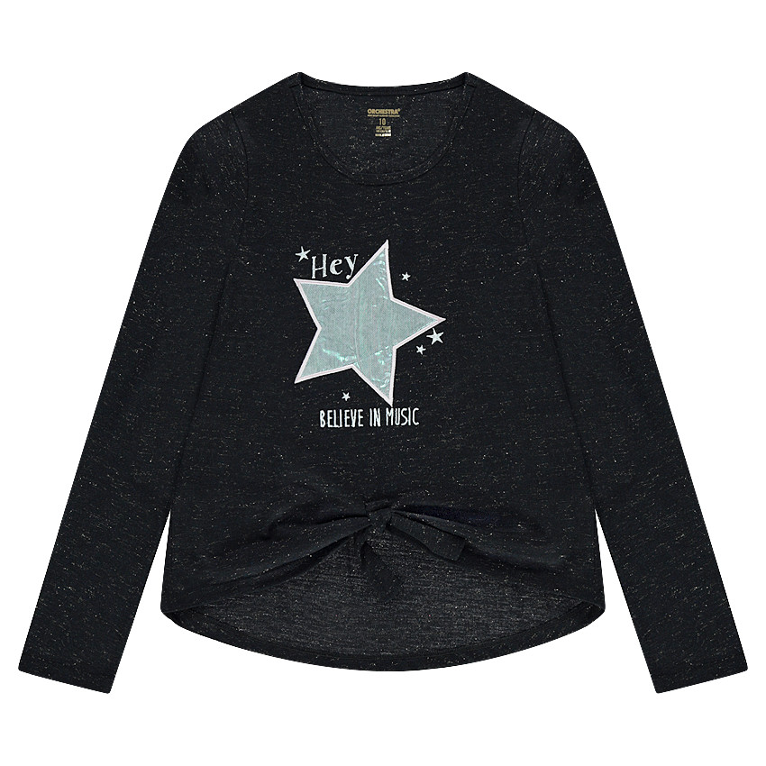 Júnior - Camiseta de manga larga de punto mezclado con hilo brillante  Additional Júnior - Camiseta de manga larga de punto mezclado con hilo brillante