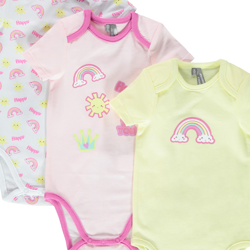 Pack de 5 bodies de fantasía con cierre adaptado a cada edad 