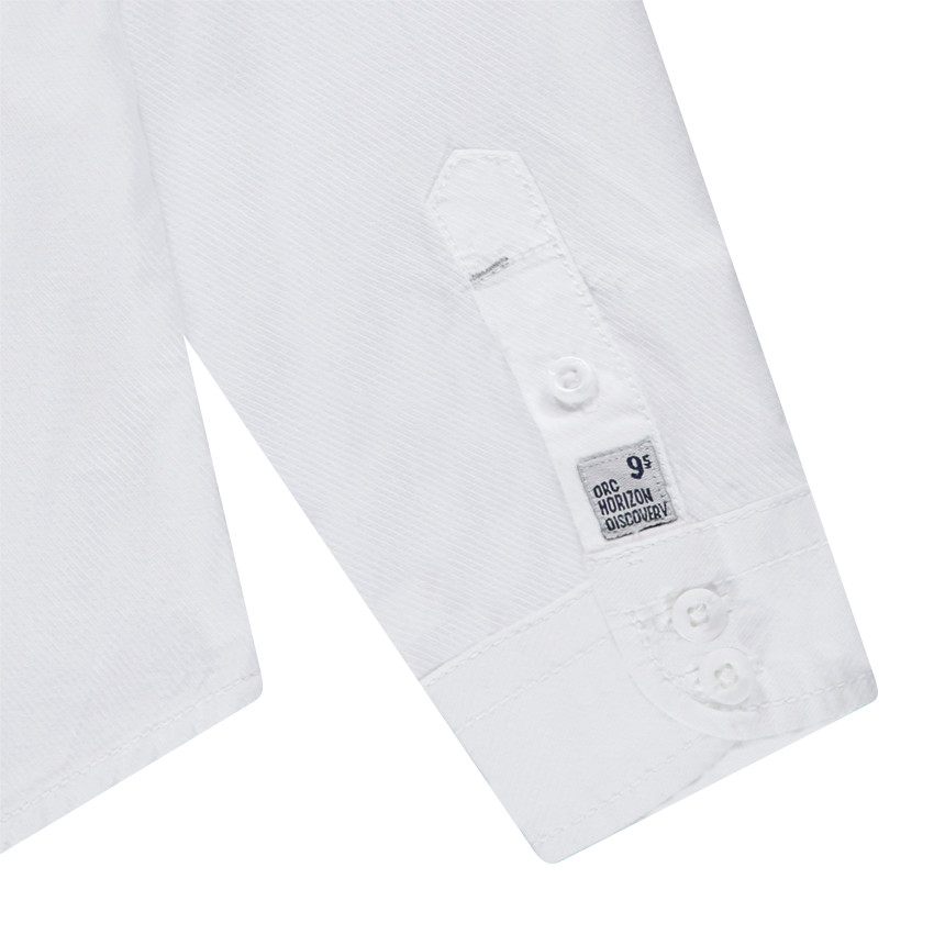 Camisa de manga larga lisa de algodón 