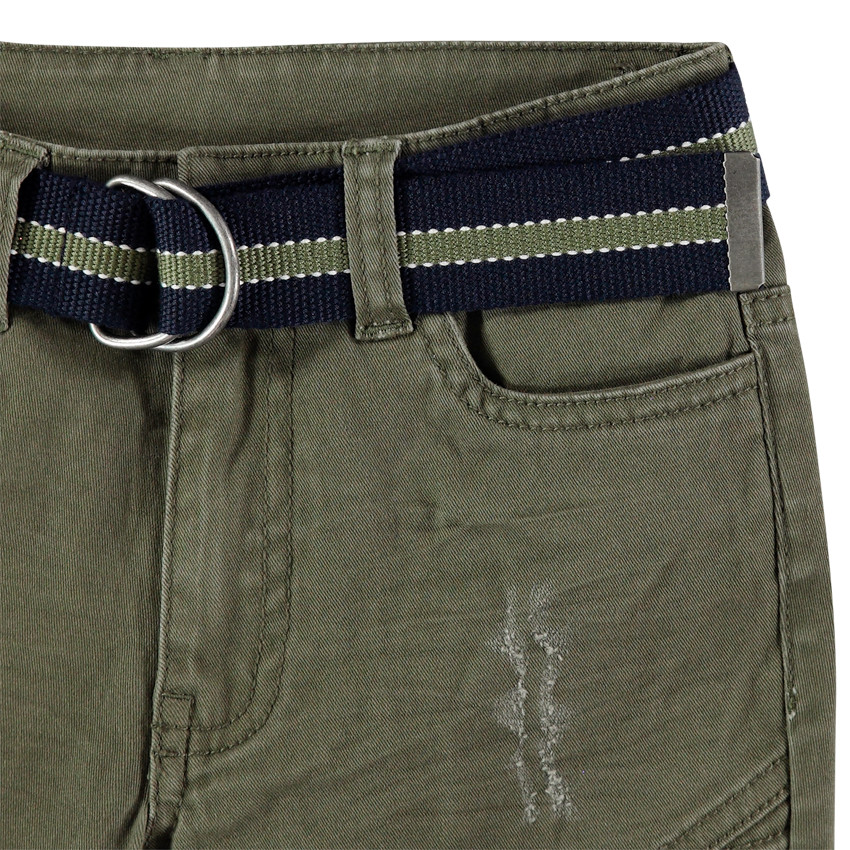 Pantalón de tela teñida con cinturón desmontable 