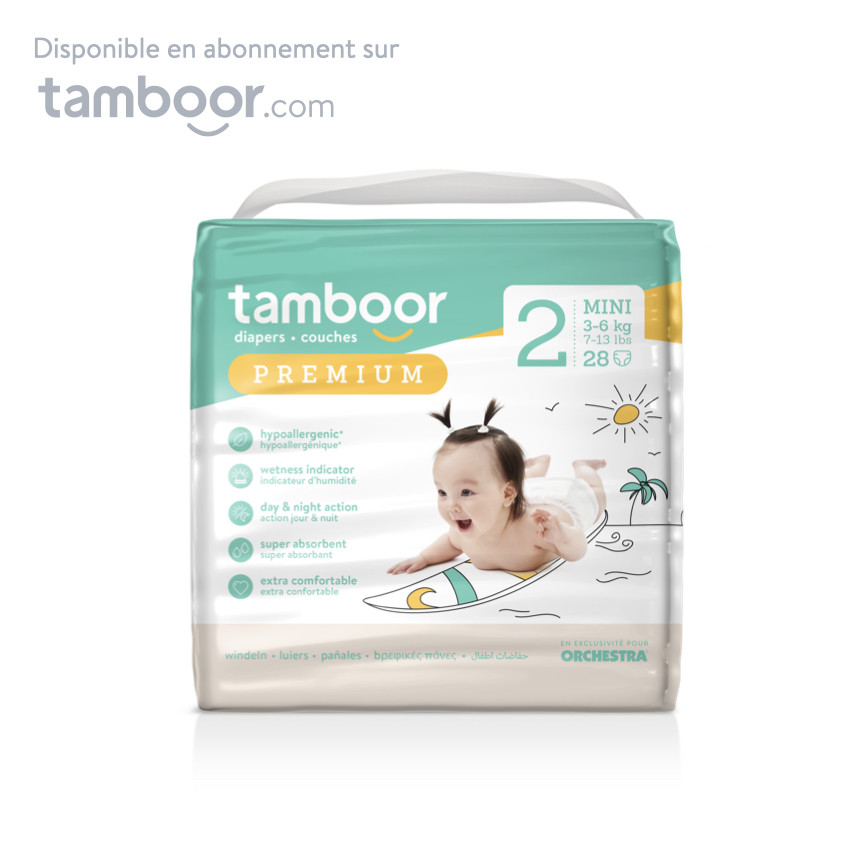 Couches Premium nouveau-né T2 Mini (3-6 kg) - x28 