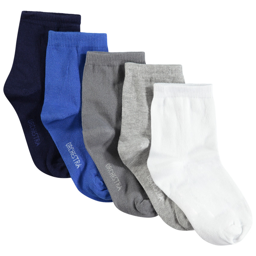 Juego de 5 pares de calcetines lisos  