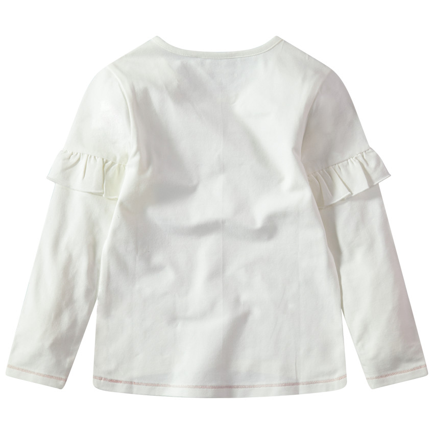 Camiseta de manga larga con volantes e inscripciones estampadas  Additional Camiseta de manga larga con volantes e inscripciones estampadas