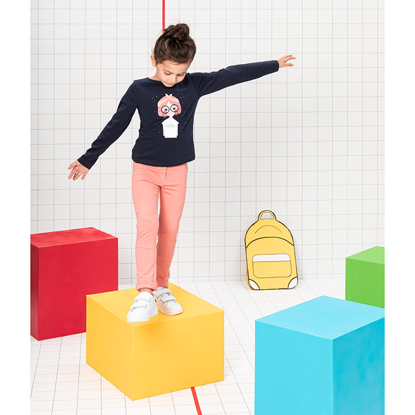 T-shirt manches longues en coton bio pour enfant fille 